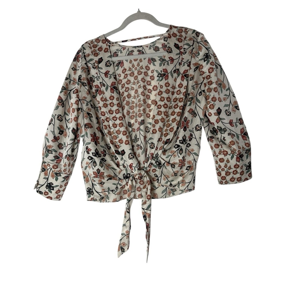 New BA&SH Top Women's Small Floral Luxury Long Sleeve Open Back Fall Formal - Picture 3 of 12